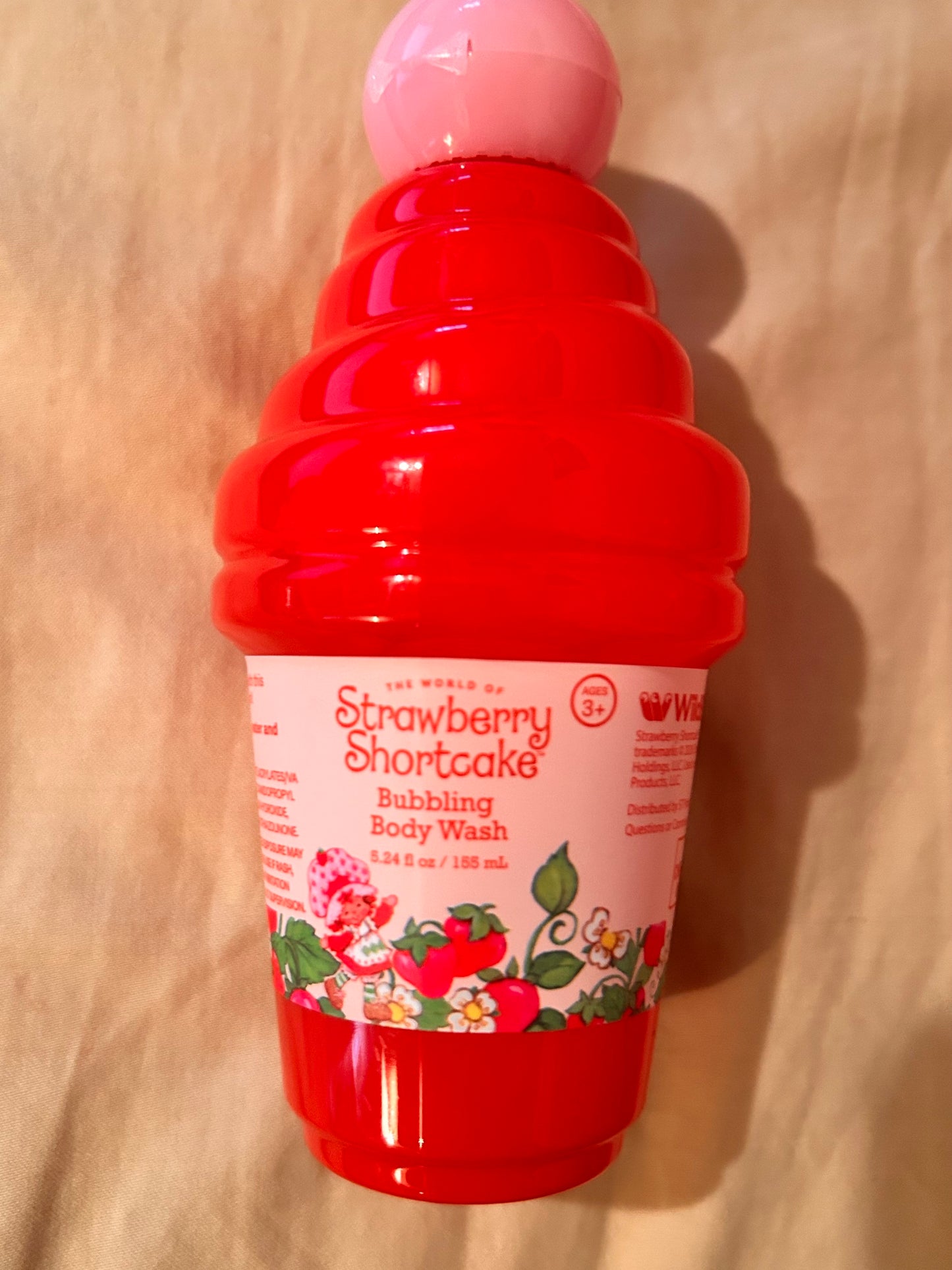Strawberry Shortcake Bubbling Body Wash in ice cream cone shaped bottle