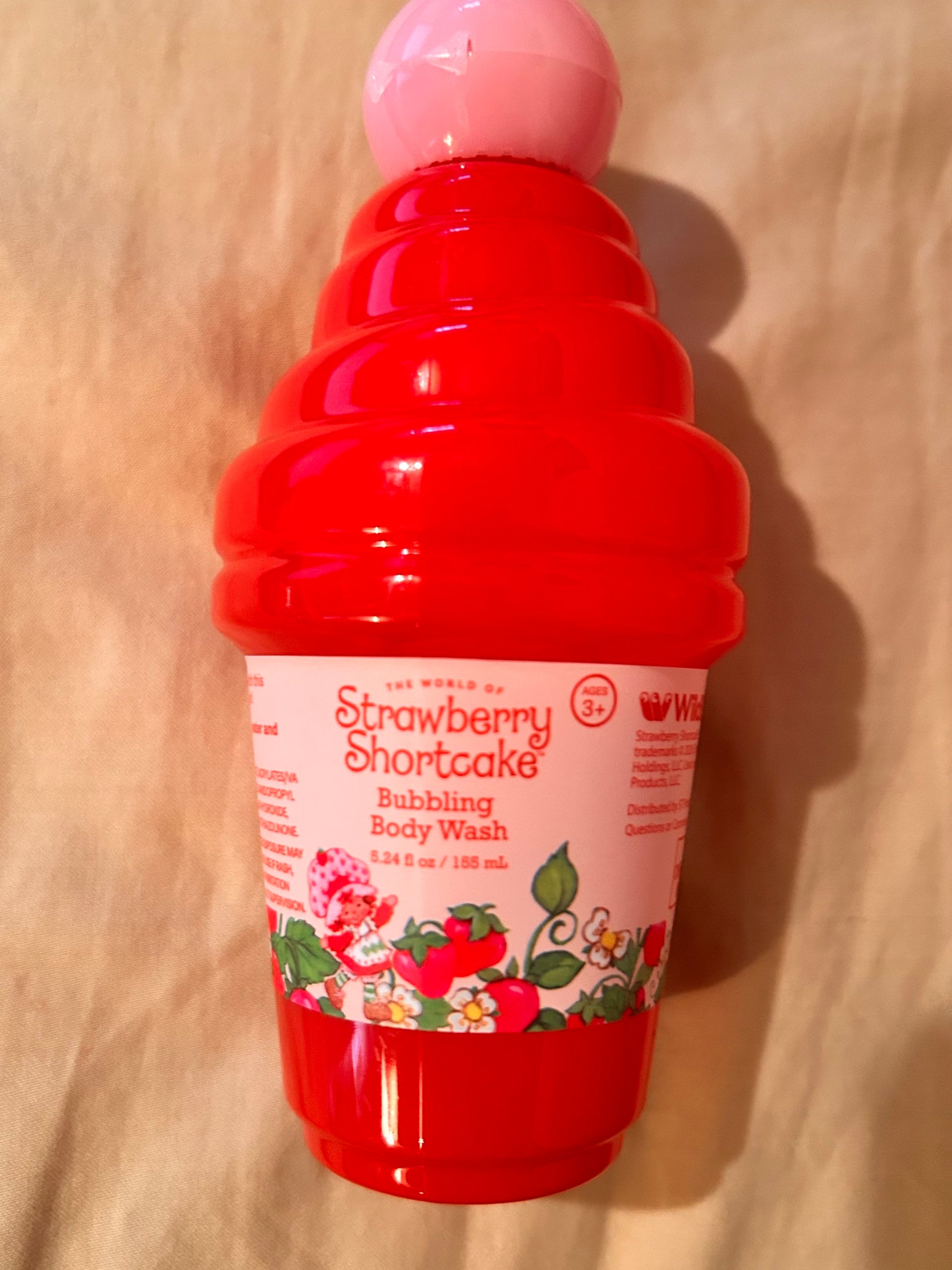 Strawberry Shortcake Bubbling Body Wash in ice cream cone shaped bottle