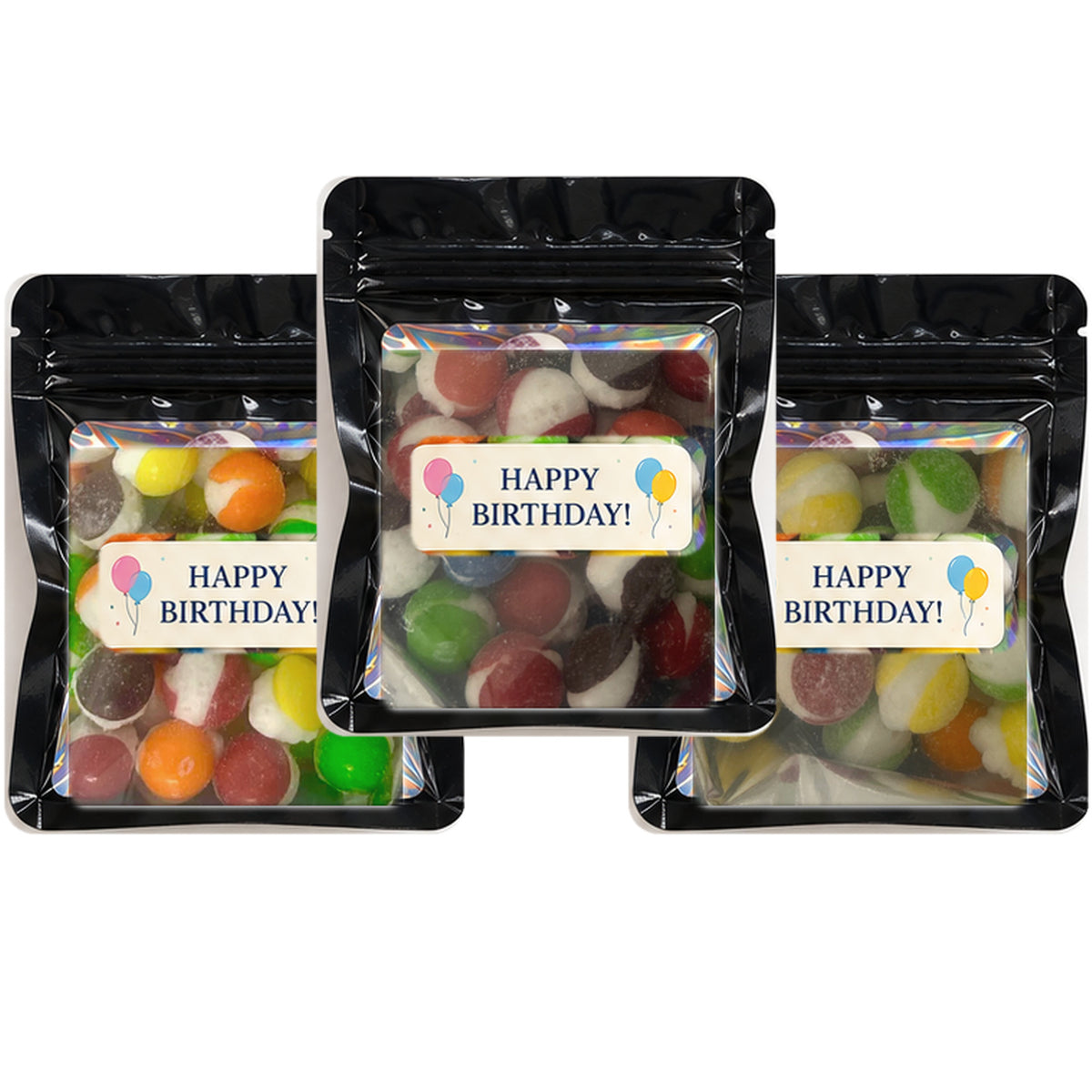Birthday Favor Black Assorted Mix Real Candy using real photographed candy