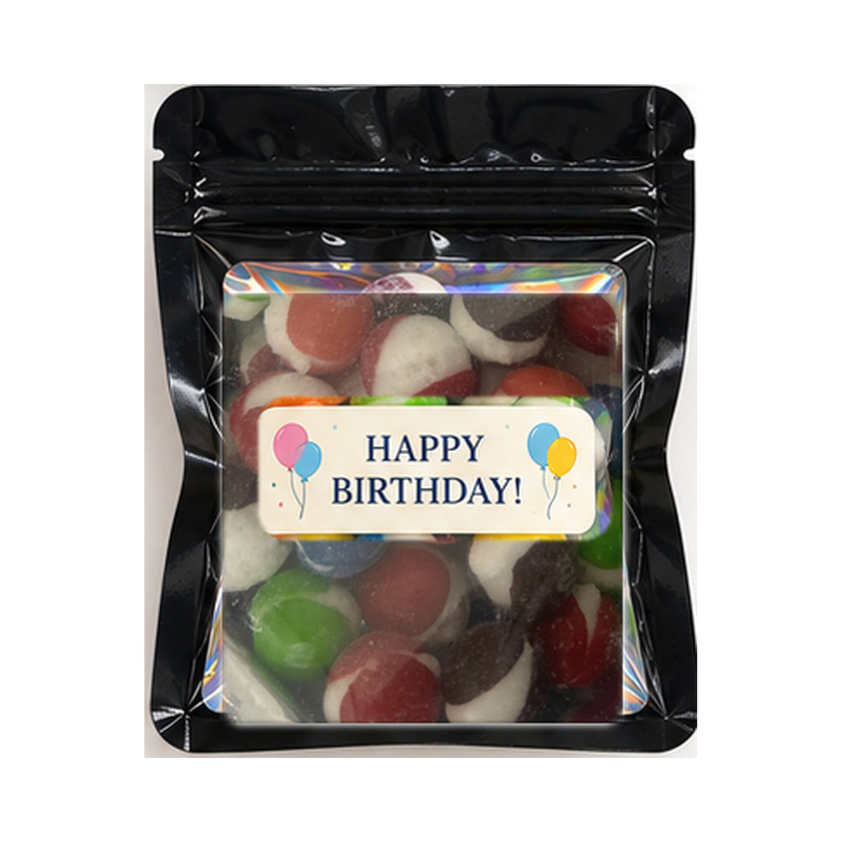 Black favor bag with real Berry Bites