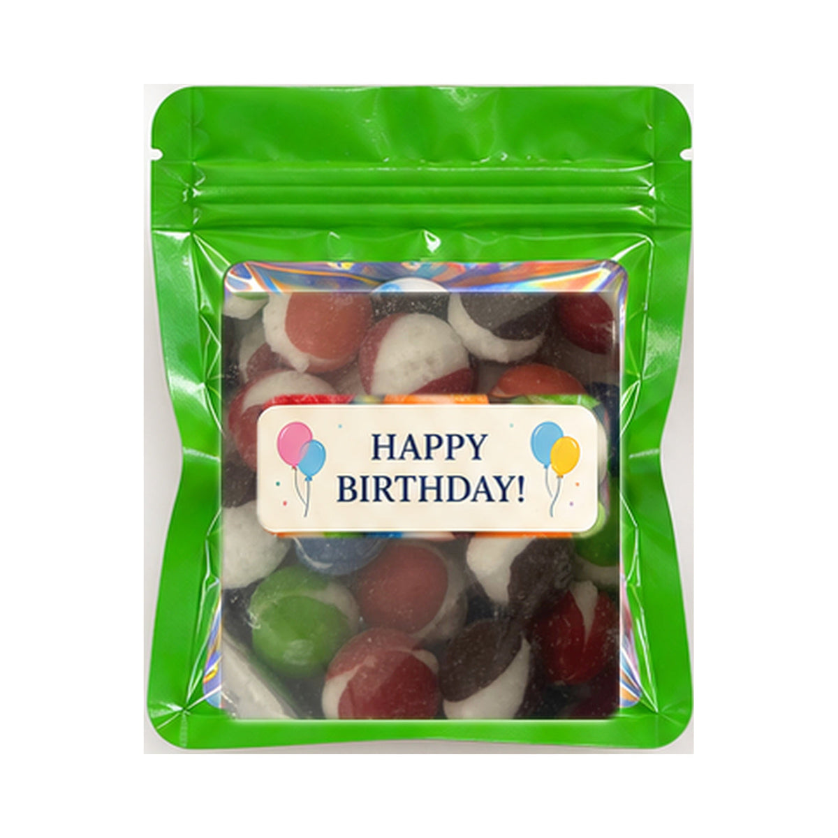 Green favor bag with real Berry Bites