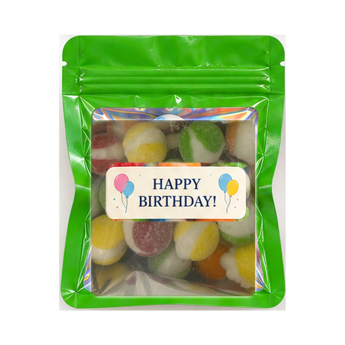Green favor bag with real Sour Bites