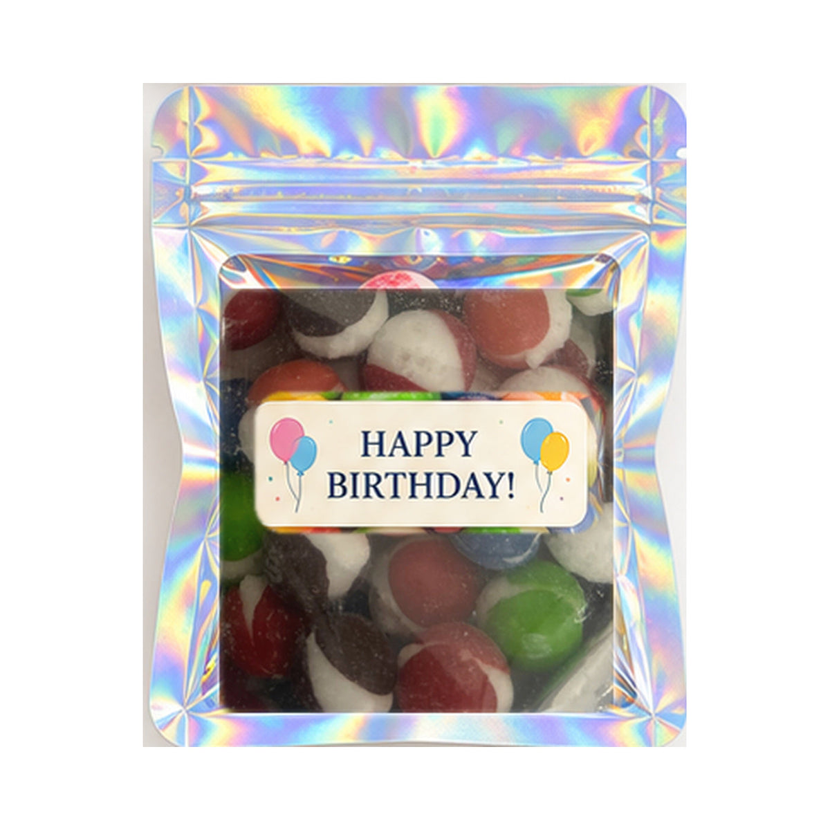 Holographic favor bag with real Berry Bites