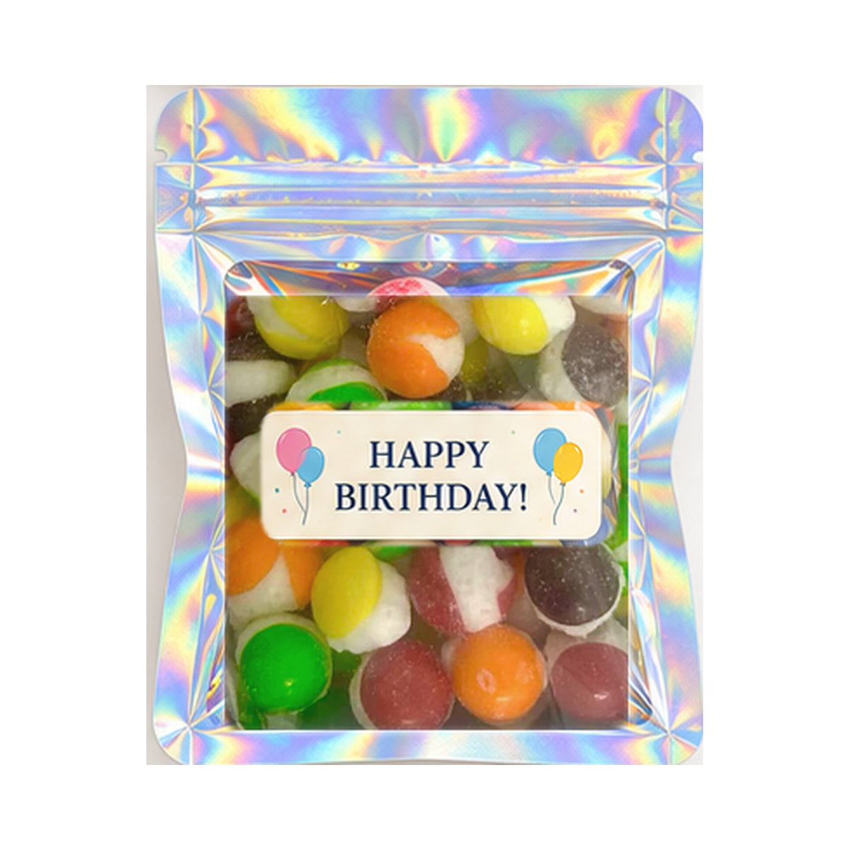 Holographic favor bag with real Rainbow Bites