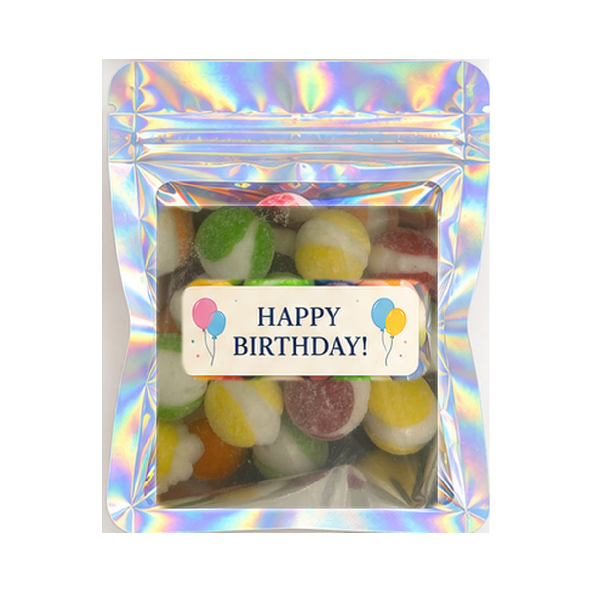 Holographic favor bag with real Sour Bites