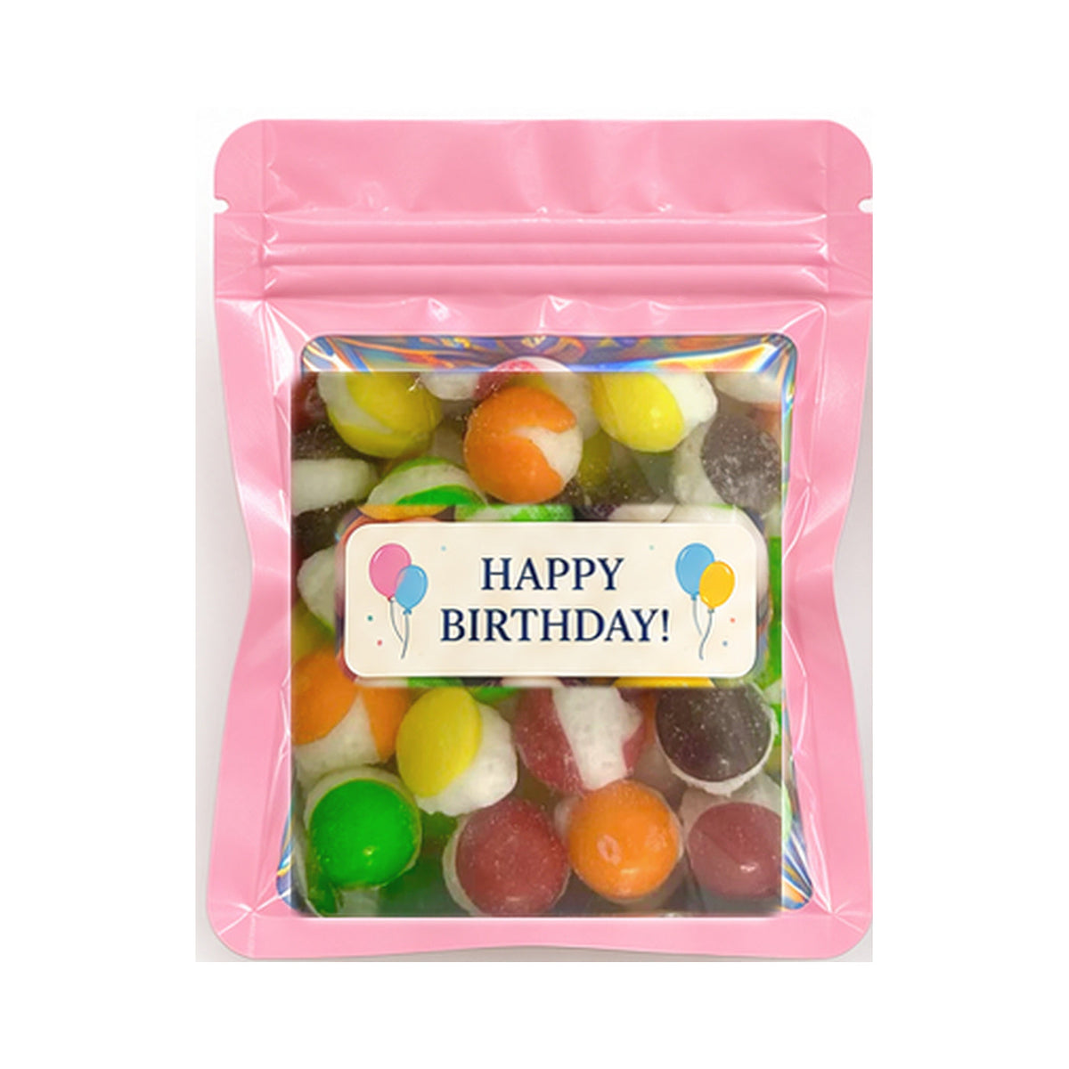 Pink favor bag with real Rainbow Bites