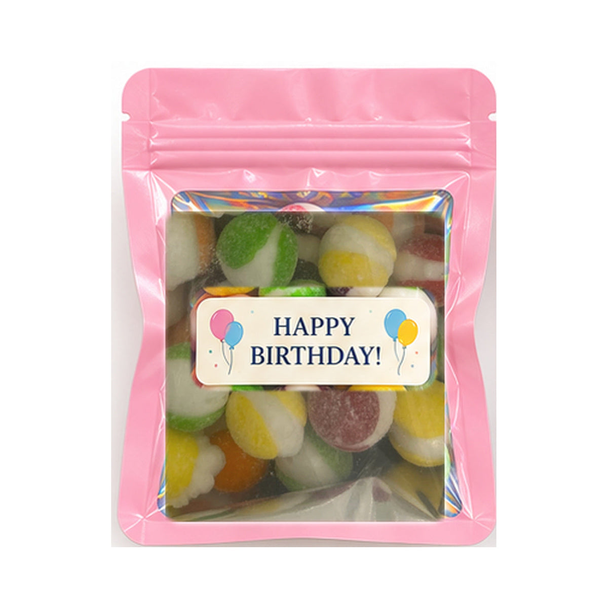 Pink favor bag with real Sour Bites
