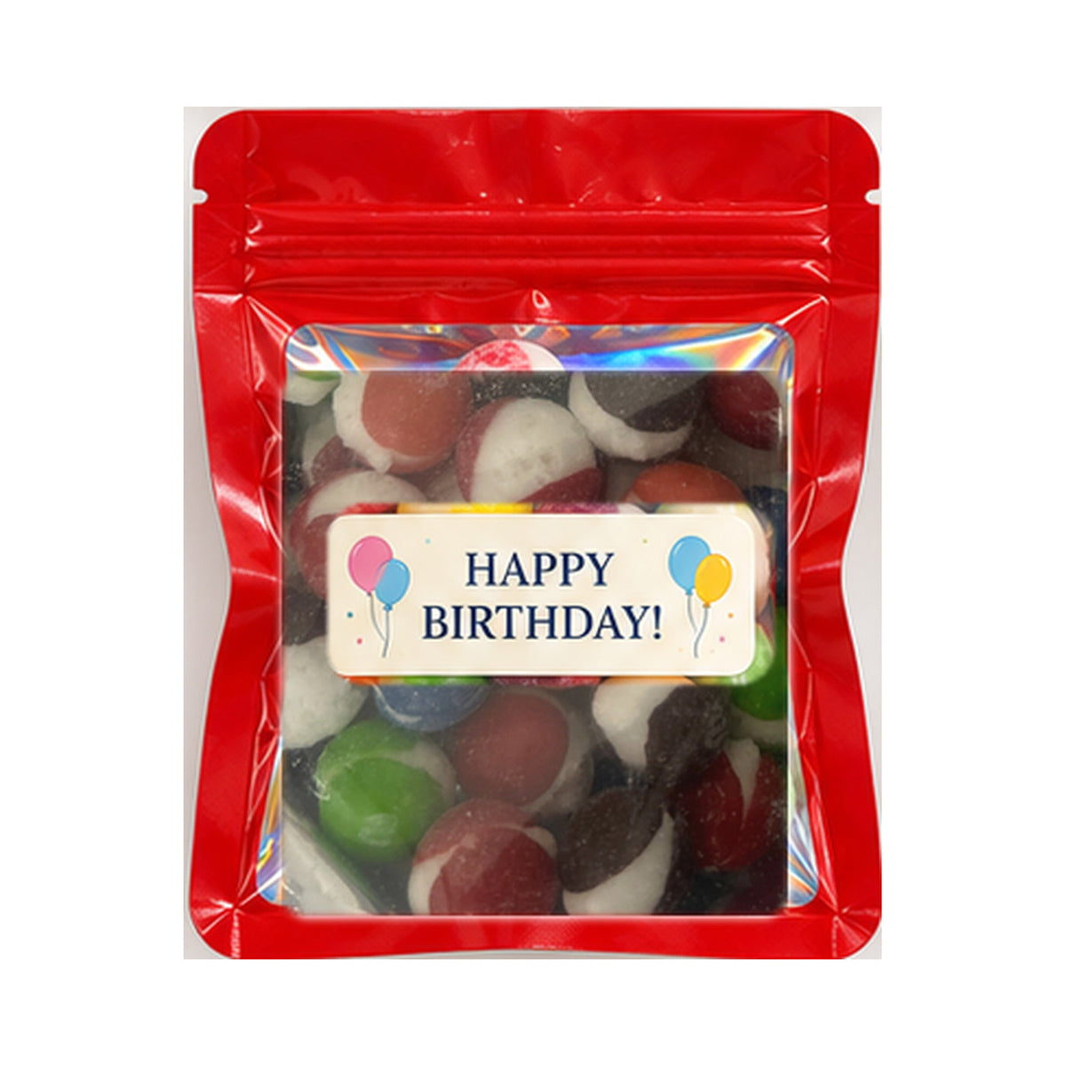 Red favor bag with real Berry Bites