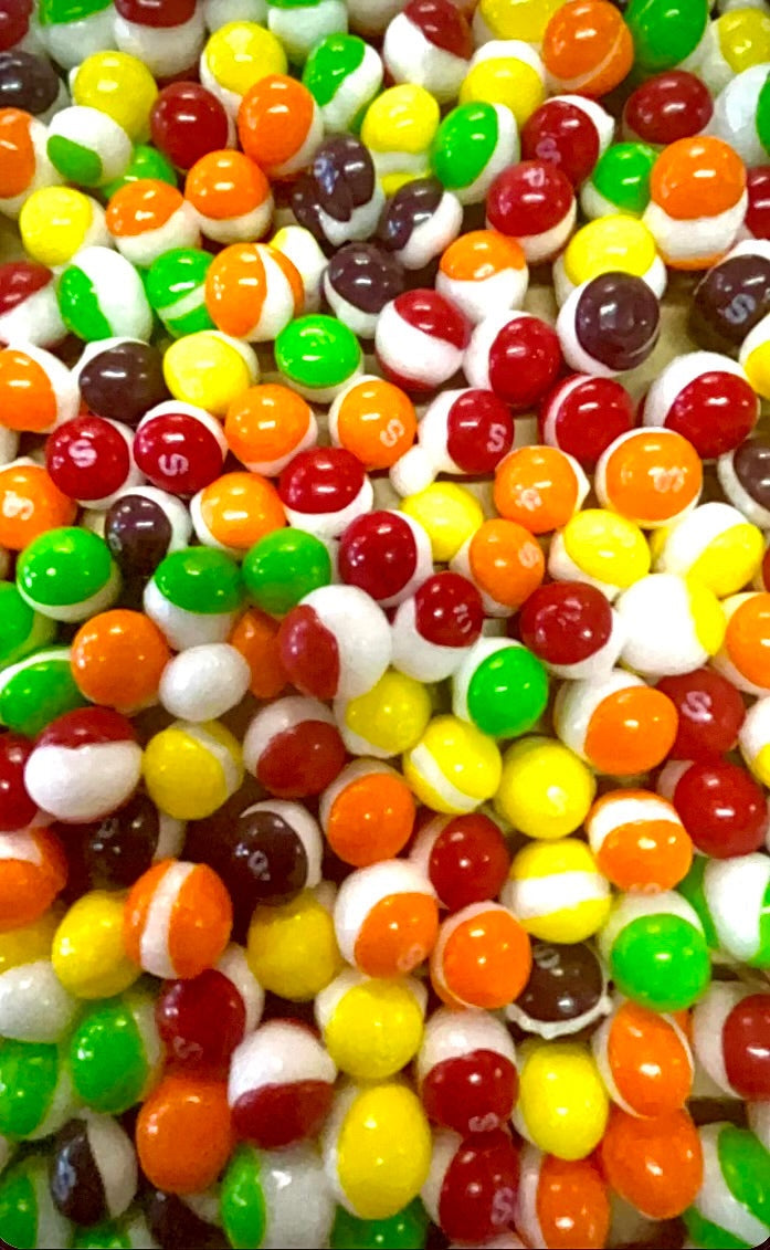 Actual Rainbow Bites candy choice
