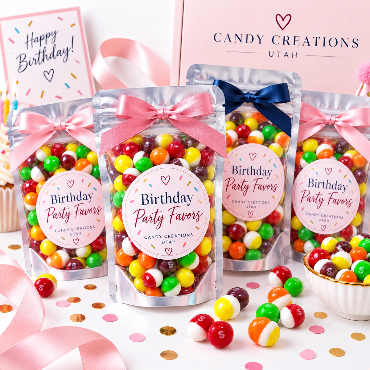 Birthday Elegant Party Favors with Candy Creations Utah Rainbow Bites