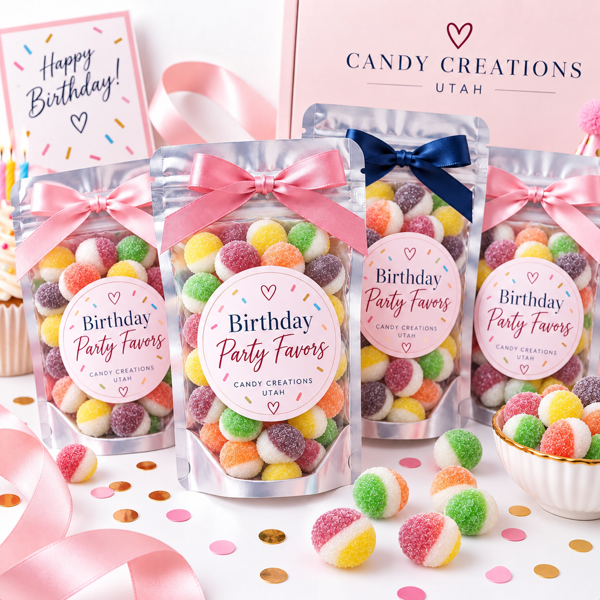 Birthday Elegant Party Favors with Candy Creations Utah Sour Bites