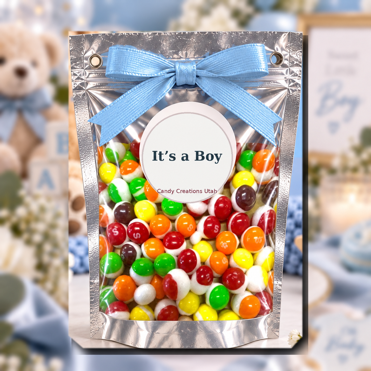 It’s a Boy Elegant Party Favors with real Rainbow Bites