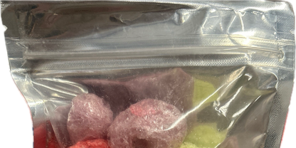 Close-up of real Jolly Bites freeze-dried candy