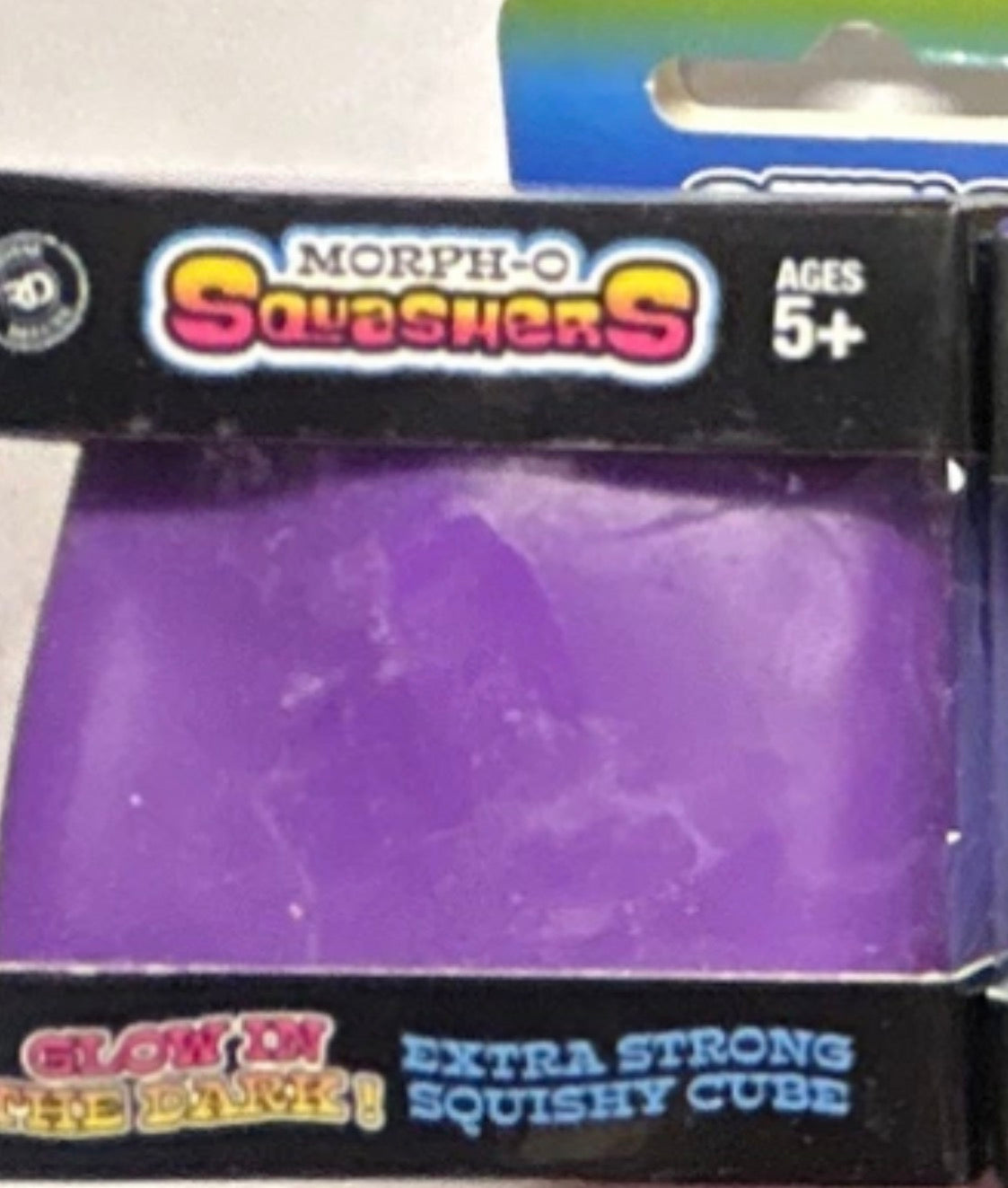 Morph-O Squashers glow in the dark purple squishy cube