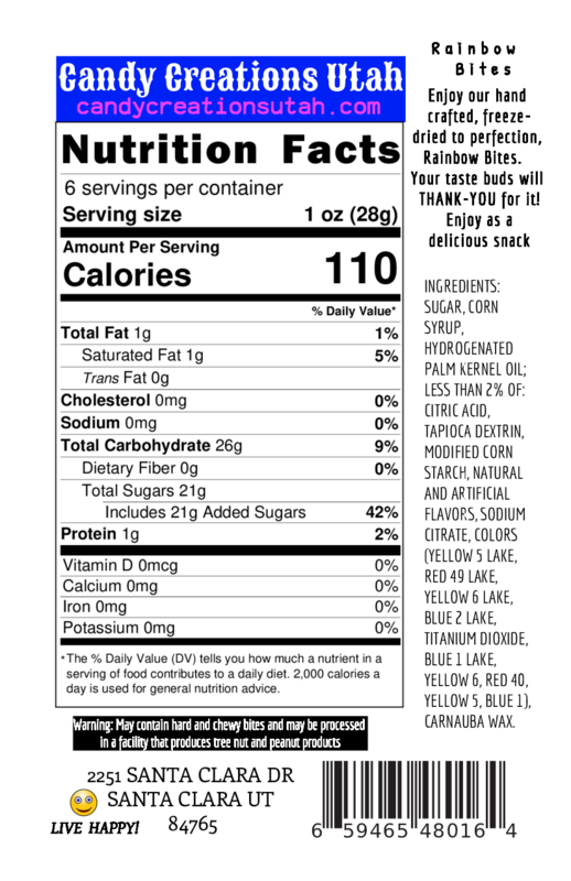 Freeze Dried Rainbow Bites 6 oz resealable bag