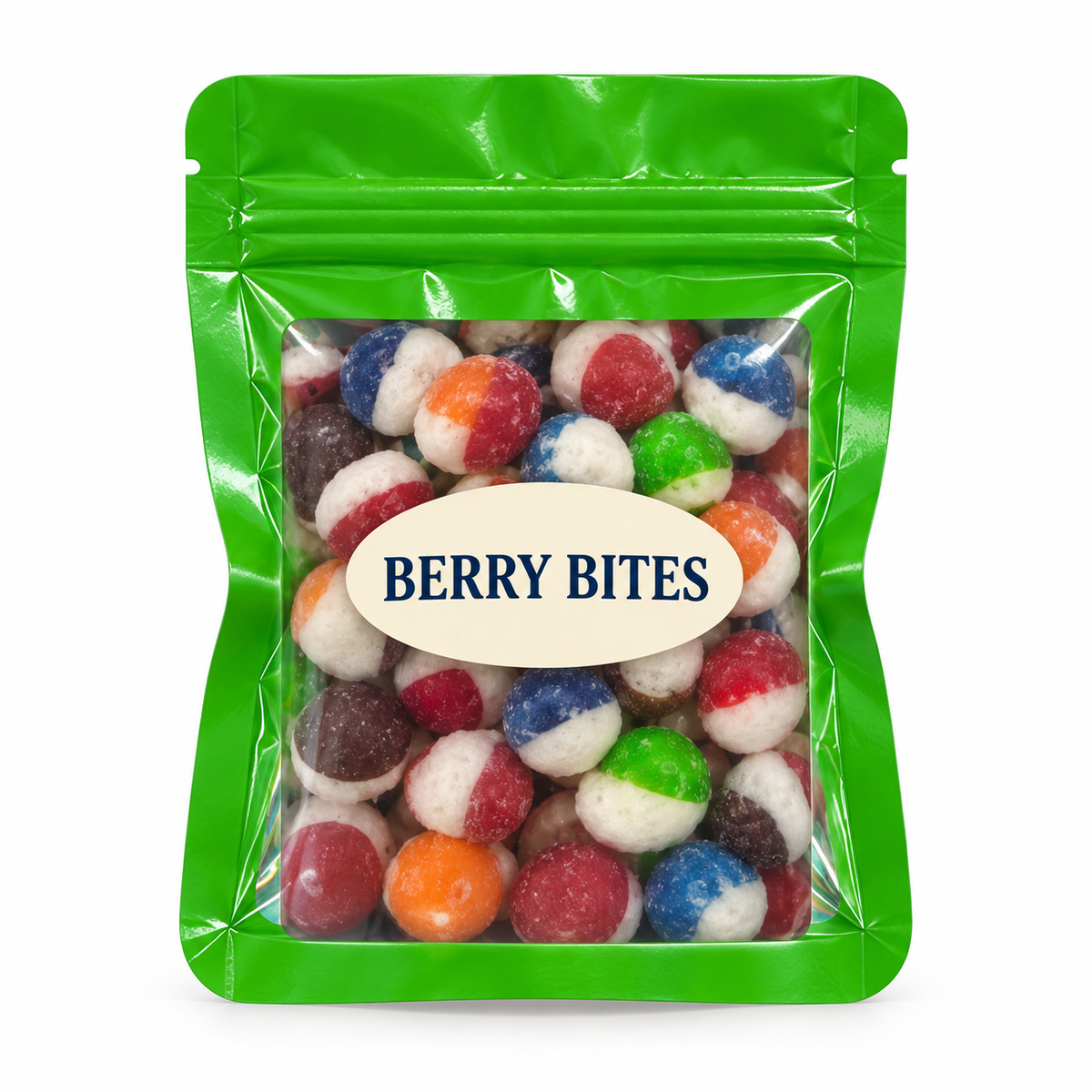 Assorted Color Party Favors — Green pouch with Candy Creations Utah Berry Bites