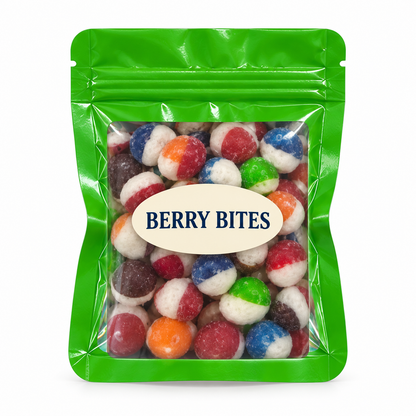 Assorted Color Party Favors — Green pouch with Candy Creations Utah Berry Bites