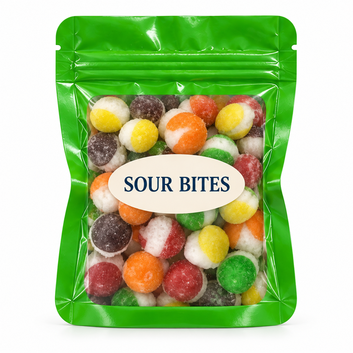Assorted Color Party Favors — Green pouch with Candy Creations Utah Sour Bites