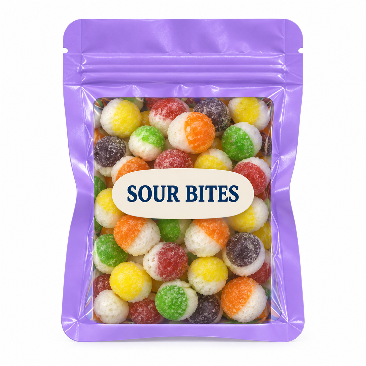 Assorted Color Party Favors — Lavender/Purple pouch with Candy Creations Utah Sour Bites