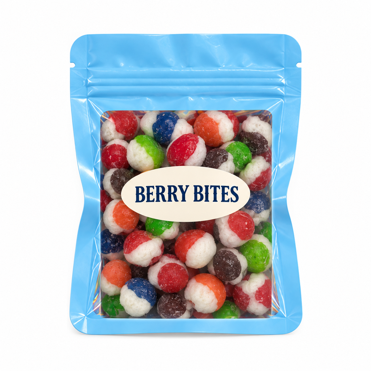 Assorted Color Party Favors — Light Blue pouch with Candy Creations Utah Berry Bites