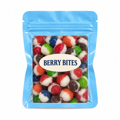 Assorted Color Party Favors — Light Blue pouch with Candy Creations Utah Berry Bites