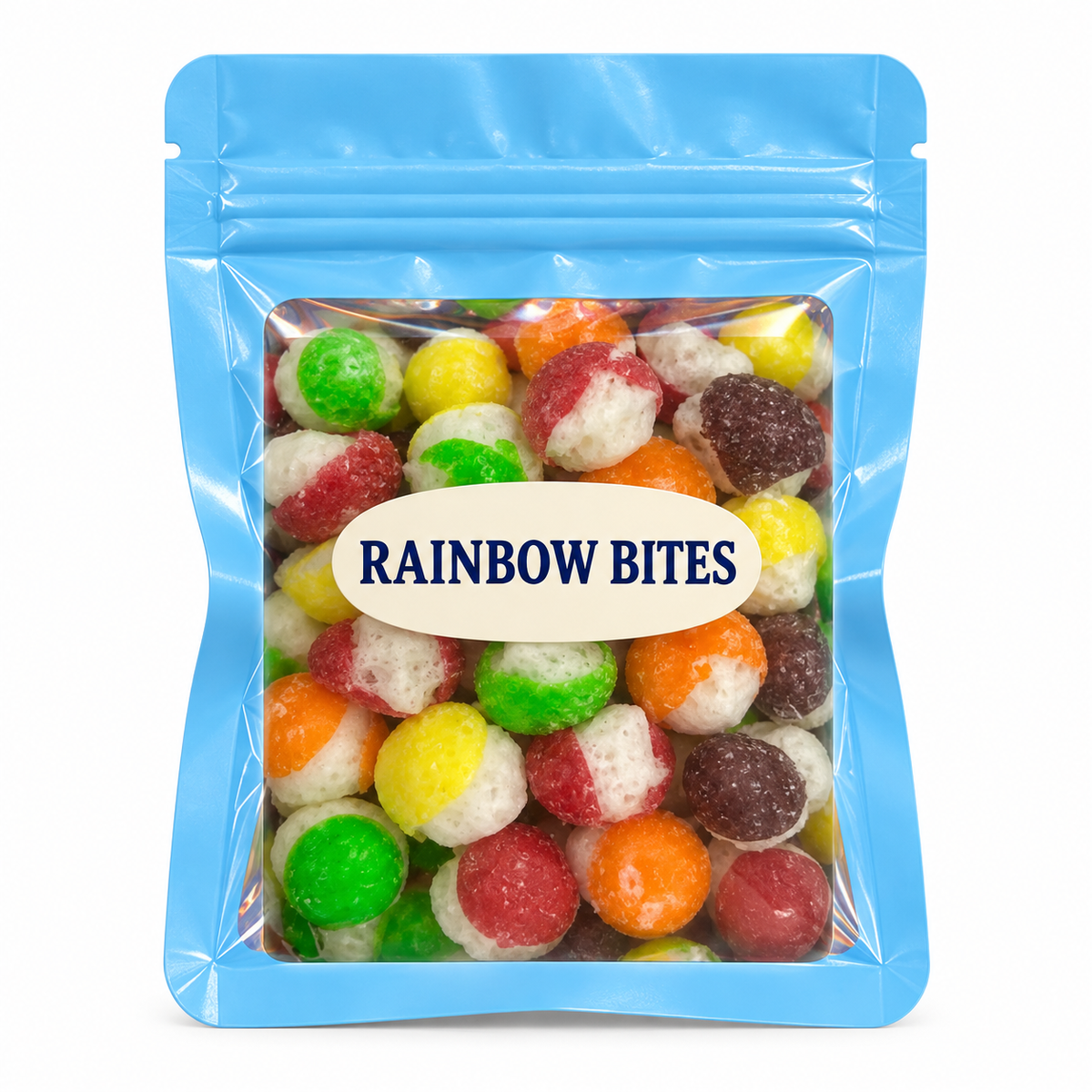 Assorted Color Party Favors — Light Blue pouch with Candy Creations Utah Rainbow Bites