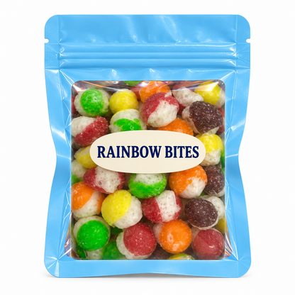 Assorted Color Party Favors — Light Blue pouch with Candy Creations Utah Rainbow Bites