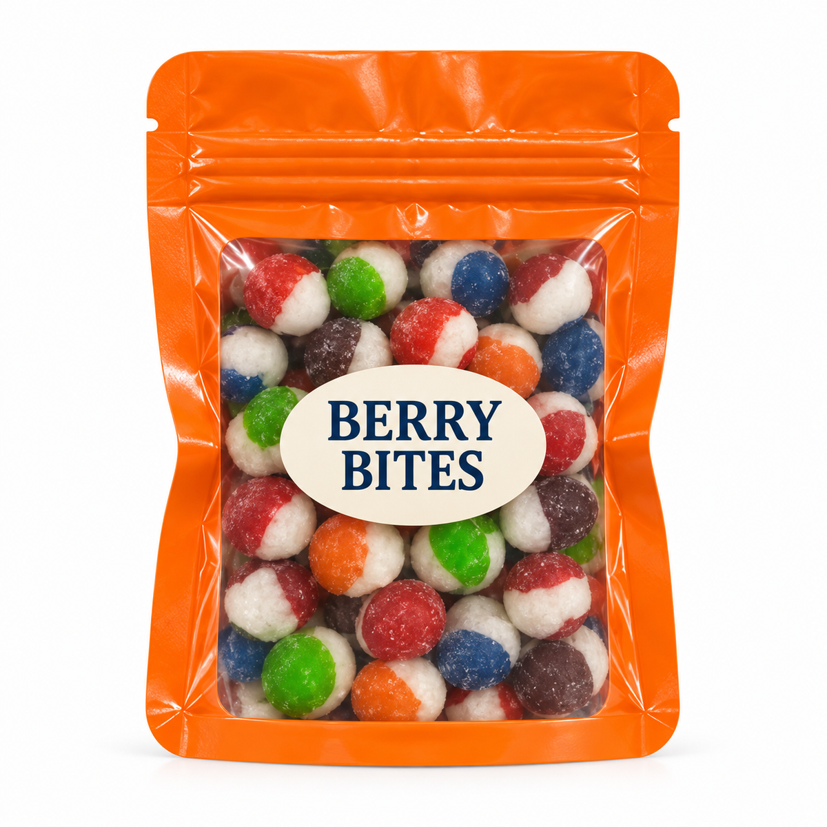 Assorted Color Party Favors — Orange pouch with Candy Creations Utah Berry Bites