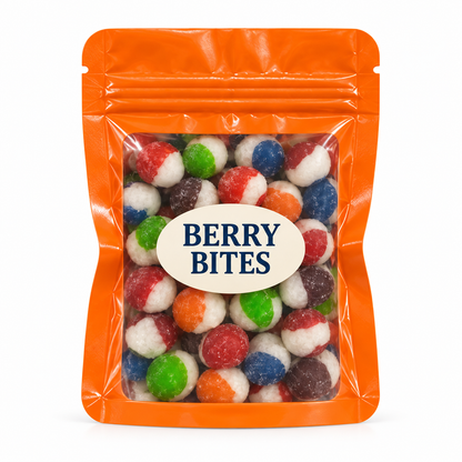 Assorted Color Party Favors — Orange pouch with Candy Creations Utah Berry Bites