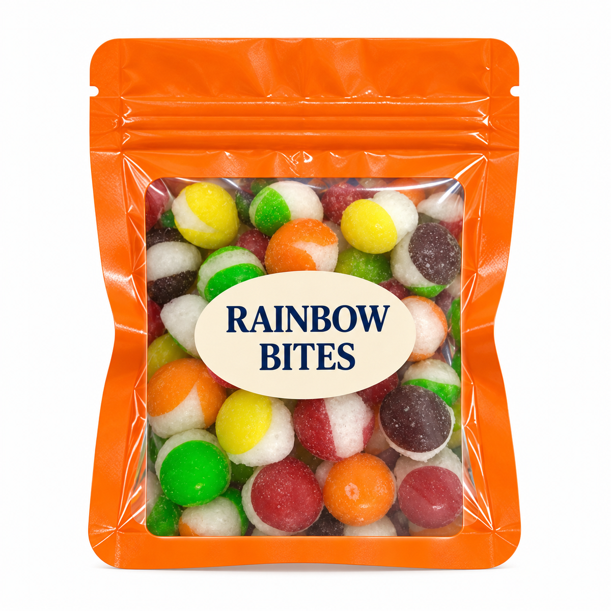 Assorted Color Party Favors — Orange pouch with Candy Creations Utah Rainbow Bites