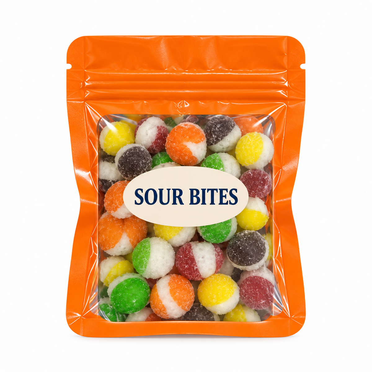 Assorted Color Party Favors — Orange pouch with Candy Creations Utah Sour Bites