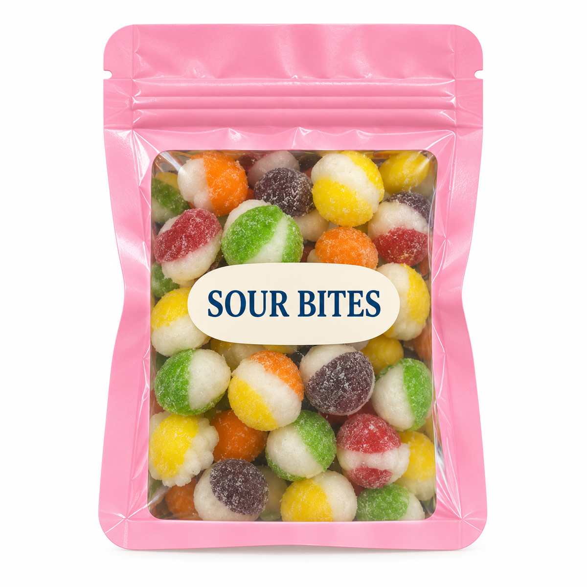 Assorted Color Party Favors — Pink pouch with Candy Creations Utah Sour Bites