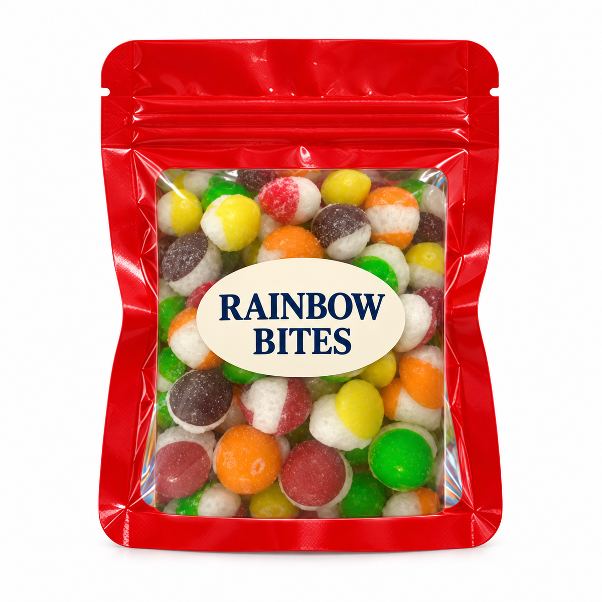 Assorted Color Party Favors — Red pouch with Candy Creations Utah Rainbow Bites
