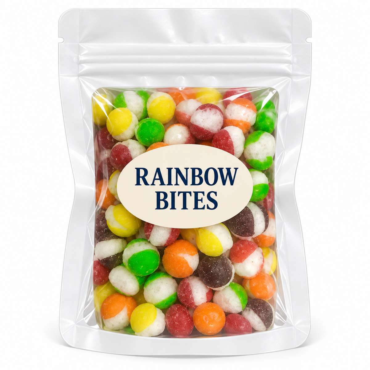 Assorted Color Party Favors — White pouch with Candy Creations Utah Rainbow Bites