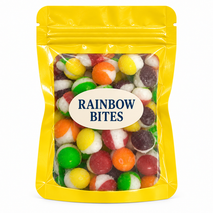 Assorted Color Party Favors — Yellow pouch with Candy Creations Utah Rainbow Bites