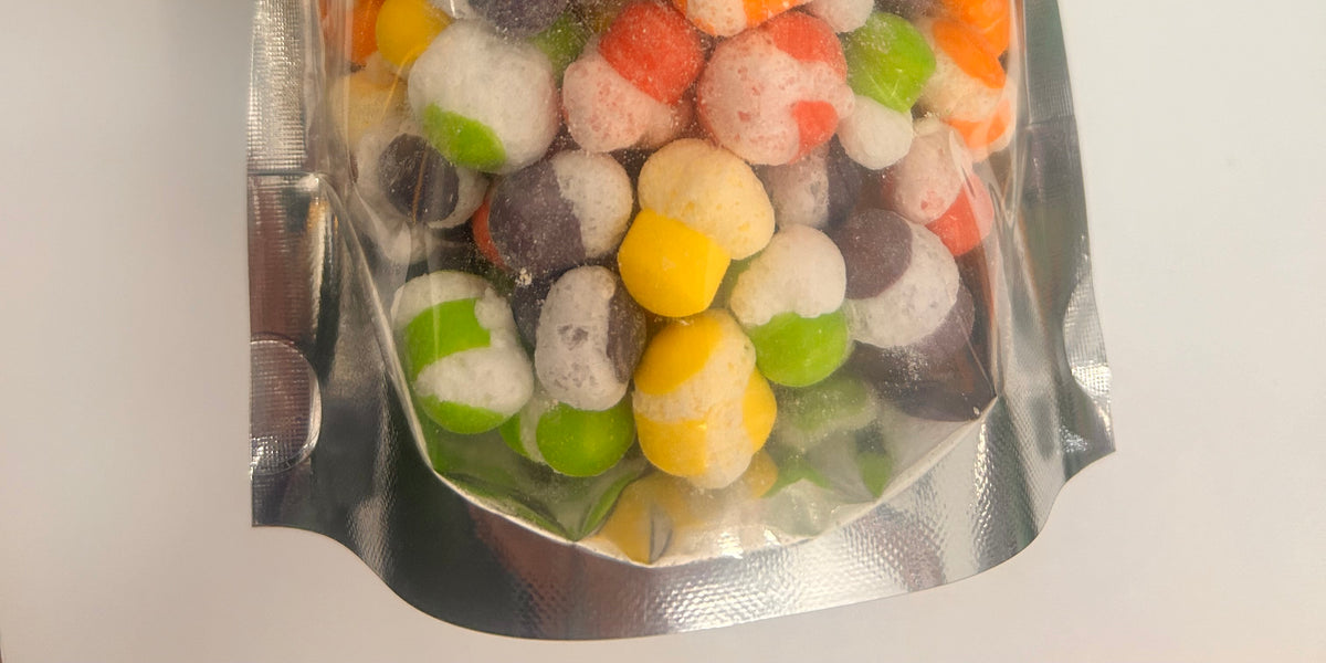 Close-up of real Tart Bites freeze-dried candy